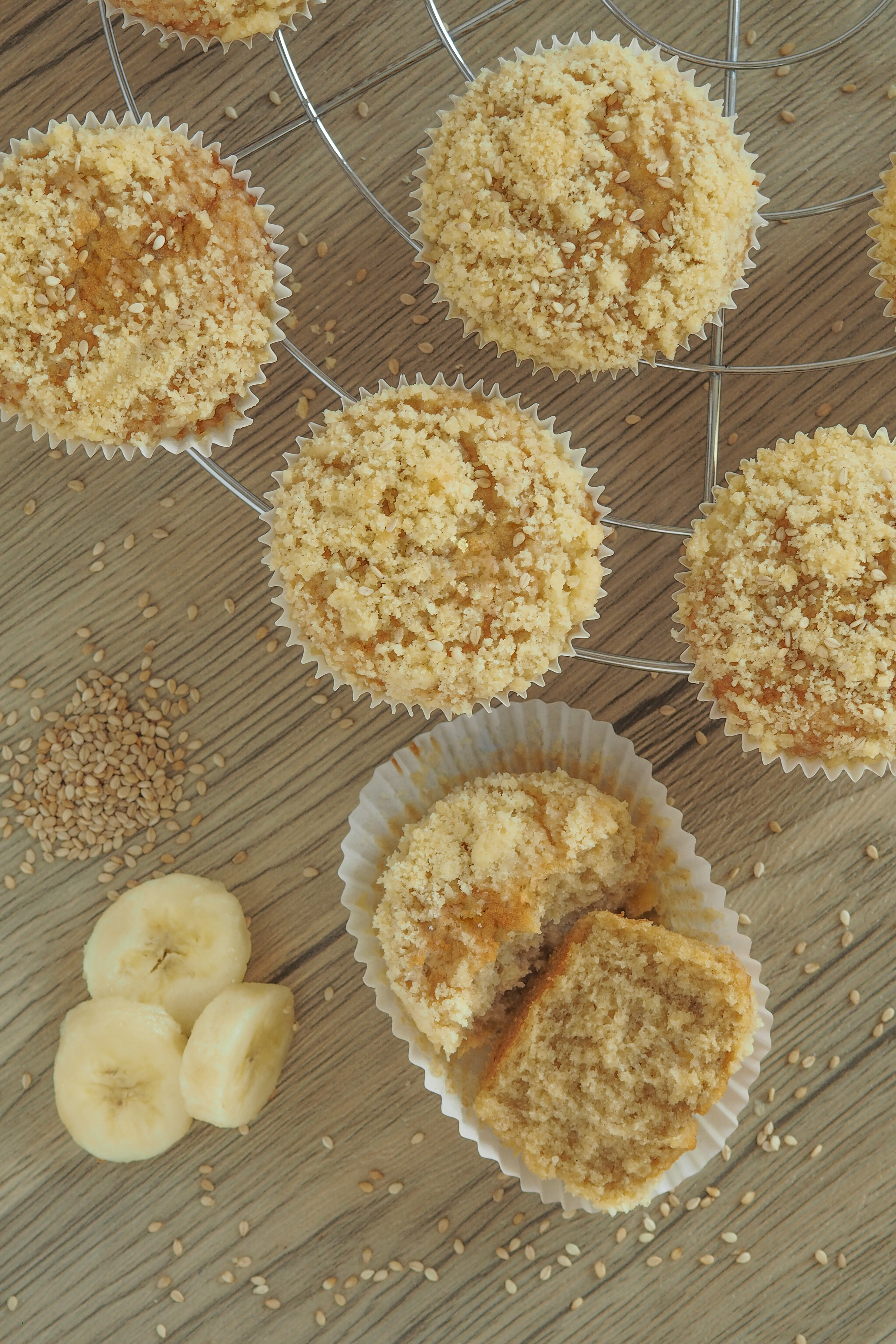 Bananen-Sesammuffins